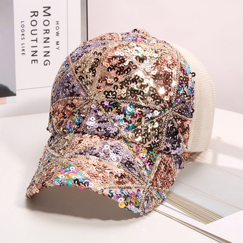 Wholesale Colorful Sequin Sequin Mesh Baseball Cap